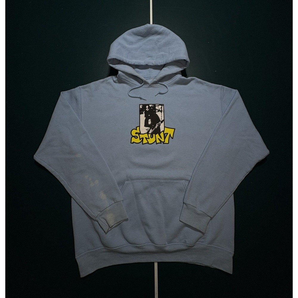 Stunt 365 Guitar Hero Hoodie Sweatshirt‎ Men's Large Blue Skateboarding Rare